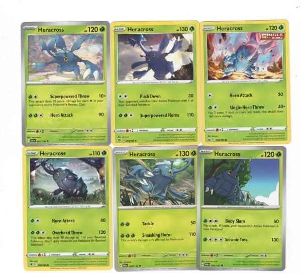 Heracross Pokemon 6 Card Lot - Rebel Clash Chilling Reign - 006/192 - Beetle Bug
