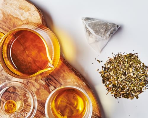 Grace Farms REVIVE Wellness Organic Tea Blend (16 Pyramid Sachets) | Yerba Mate, Green Tea, & Adaptogens | Natural Energy Coffee Replacement | Fairtrade & Kosher | Gives Back 100% of Profits - Image 4