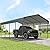 Real Relax 12x20FT Heavy Duty Metal Carport, Outdoor Carport Canopy with Galvanized Steel Roof and Reinforced Base for All-Weather, Garage Shelter Shade for Trucks, Boats, Party, Gray