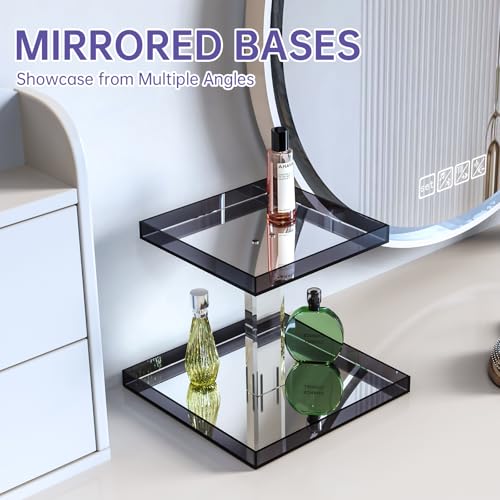 NiHome Perfume Organizer 2-Tier Acrylic Cologne Vanity Makeup Holder, Gray by NiHome - Used condition - Image 4