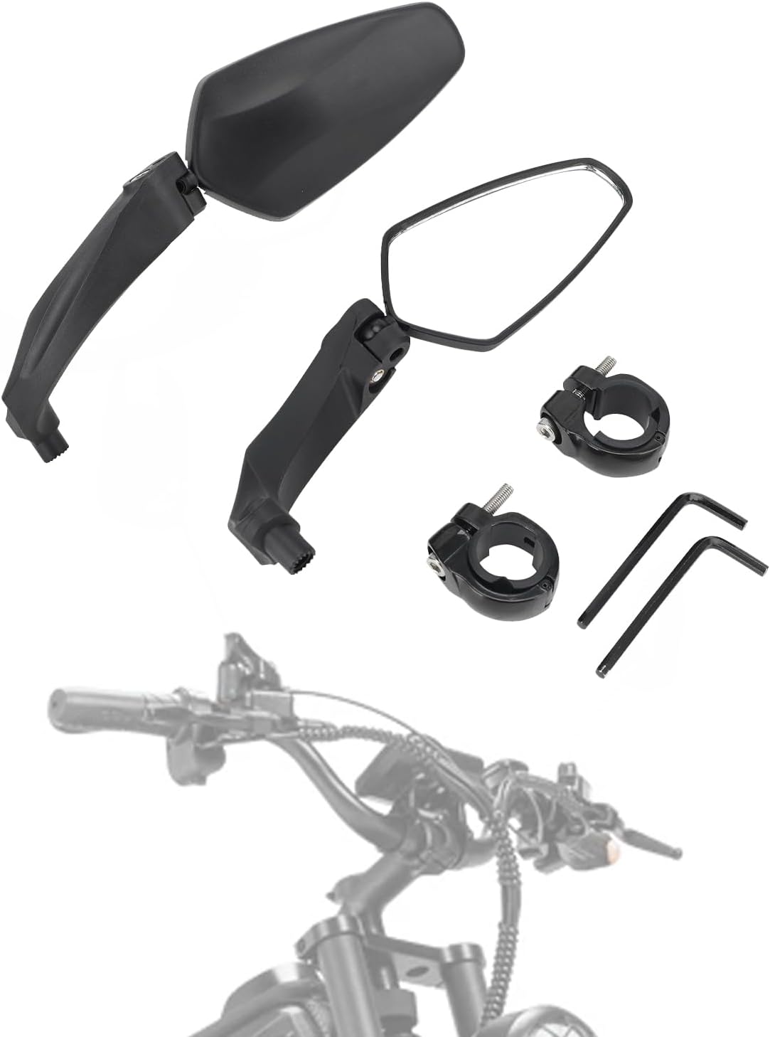 Ebike Rear View Side Mirrors Compatible Fit for Ridstar Q20/Pro Lite Macfox X1S X1S X X2 Tamobyke V20 V20Plus EKX X21 X20 Electric E Bike