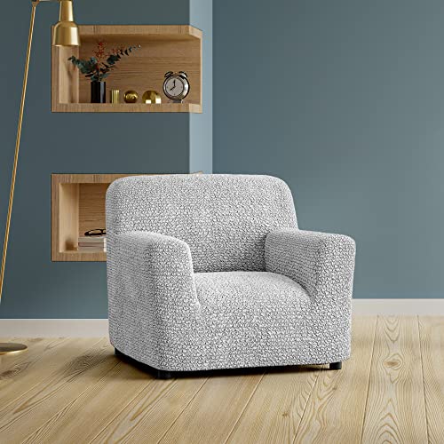 Paulato By Ga.i.co. Chair Cover - Armchair Cover - Armchair Slipcover - Soft Fabric Slipcover - 1-Piece Form Fit Stretch Stylish Furniture Protector - Microfibra Collection - Light Grey (Chair) #TOP1