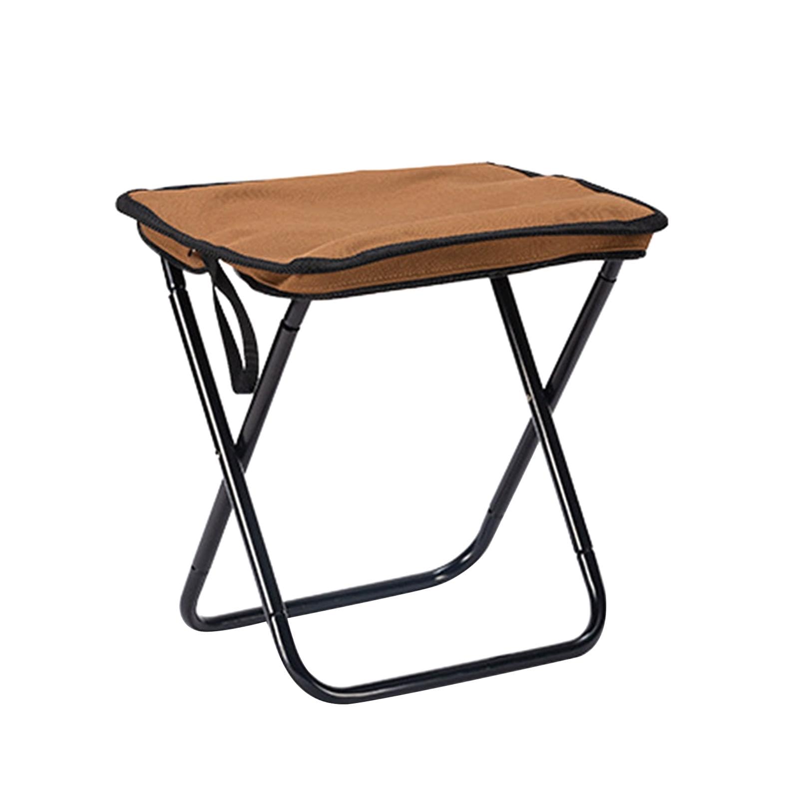 Yiju Folding Stool for Camping and Outdoor Activities with Aluminum Frame, Brown