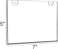 Vista 6 de NIUBEE Paquete de 6 soportes de acrílico transparente de 5 x 7 pulgadas, soporte horizontal para letreros de montaje en pared, marcos de fotos