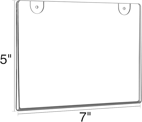 Miniatura 6 de NIUBEE Paquete de 6 soportes de acrílico transparente de 5 x 7 pulgadas, soporte horizontal para letreros de montaje en pared, marcos de fotos de