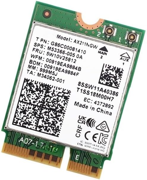 AX211NGW Wireless Network Card, Gigabit WiFi 6E Tri-Band with BT5.3