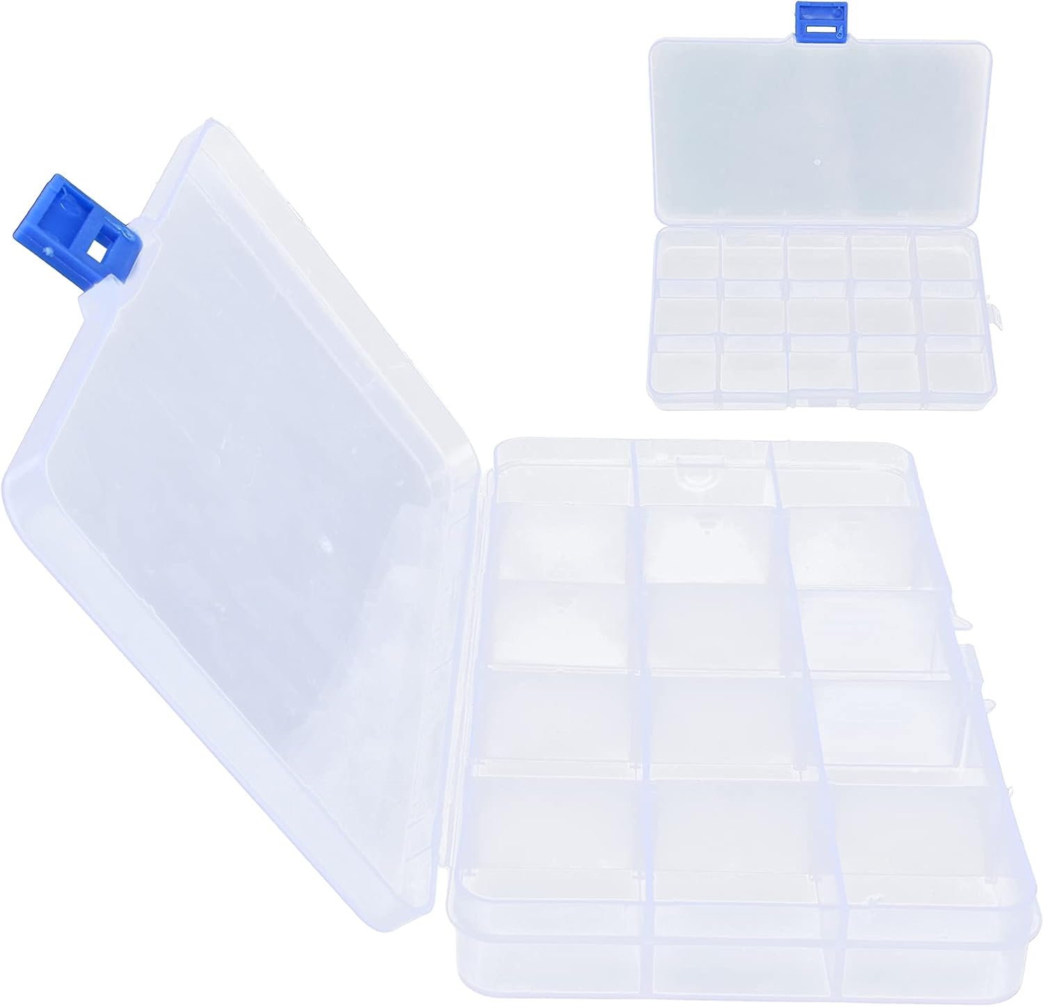 VINGVO Bead Storage Box, Jewelry Organizer Box, Bead Container with Adjustable Dividers & Transparent Cover, Ideal for Beads, Earrings, Necklaces & Fish Hooks, Small Parts