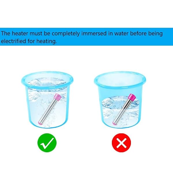 Submersible Water Heater, 10.2in*1.9in 110V 2000W Portable Bucket Heater Anti-scalding Immersion Water Heater for Inflatable Pool Bathtub Camping(70° Automatic Power Outage) (Blue) by Generic - Used condition - Image 4