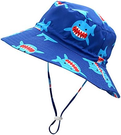Home Prefer UPF 50+ Kids Hat Lite Sun Bucket Hat for Boys Sun Protection Hats Shark #52