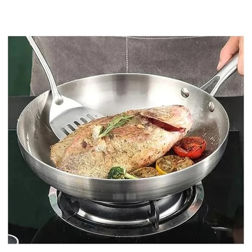 LIZHAYG Stainless Steel Frying Pan 3PCS/Set Stainless Steel Frying Pan NonStick Pan Fried Steak Pot Uncoated Kitchen Cookware for Gas Stove Induction Cooker(3PCS-A) - Image 5