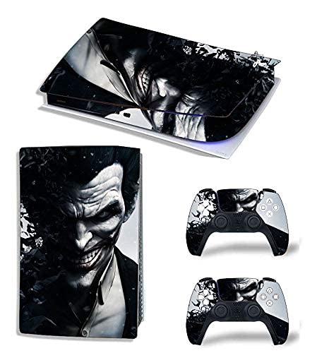 Skin Poster - PS5 Skin Protective Vinyl Sticker Decals for Playstation 5 Disk Version Console and Two Dual Sense 5 Sticker Skins Black PS5 Skin Console and Controller UV Print Vinyl - The Joker [video game] (B09X52RV9J) Amazon Price History, Amazon Price Tracker