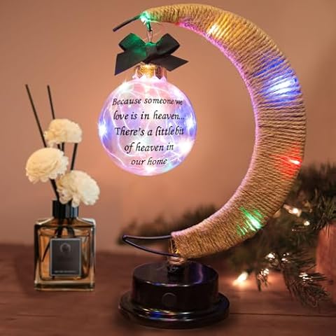 Mayamila Sympathy Gifts Memorial Moon Shaped Ornament Gifts in Memory of Loved One Bereavement Gifts Remembrance Gifts Condolence Gifts for Loss of Mother Loss of Father Home Christmas Decorations Cover