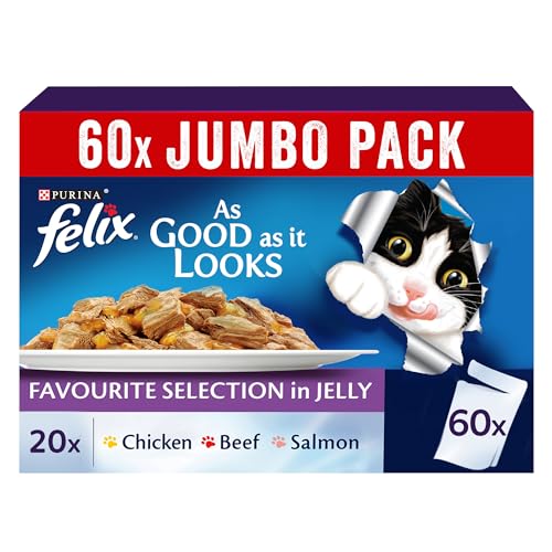 Purina Felix As Good As It Looks Favourites Selection Cat Food Jumbo Pack (85g) (50+10 Free) [Amazon Exclusive]
