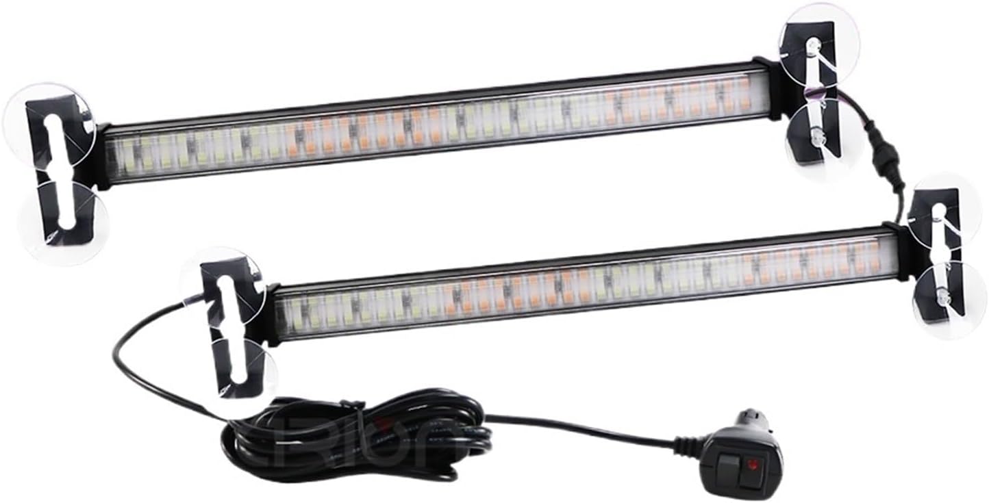 2 in 1 LED Strobe Light Car Auto Emergency Warning Lamp 144 Led Windshield Bar Traffic Advisor Flashlight Car Accessories(Red Blue Interval)