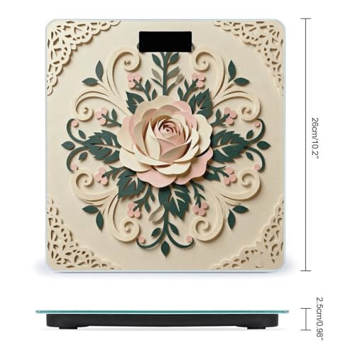 Báscula de baño digital con diseño Vintage Floral miniatura 2