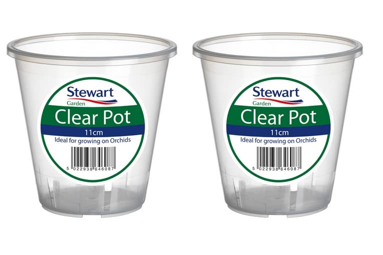 2 x Clear Orchid Pots Plastic Orchid Flower Plant Pot For Optimal Growth 11cm