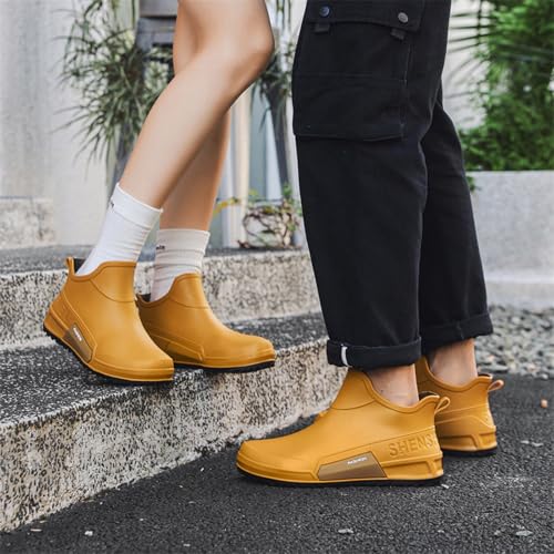 Wellington Boots Mens Womens Short Ankle Wellies Waterproof Chelsea Rain Boots Wellies Ankle Short Wellington Boot City Garden Waterproof Rain Booties Lightweight Fashion Women Safety Work Boot - Image 6