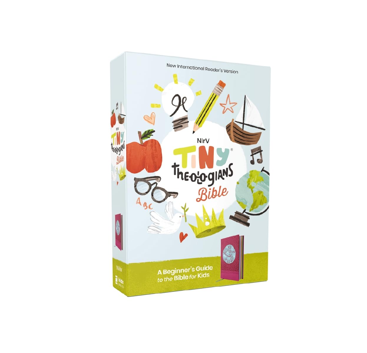 NIrV, Tiny Theologians Bible, Leathersoft over Board, Pink, Comfort Print: A Beginner’s Guide to the Bible – for Kids