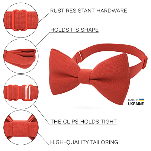 Image of Bow Tie House Mens Bowties Pre-tied Shape Clip on Bowtie Solid Men Formal Wear for kids, baby boys, toddler any age bow ties