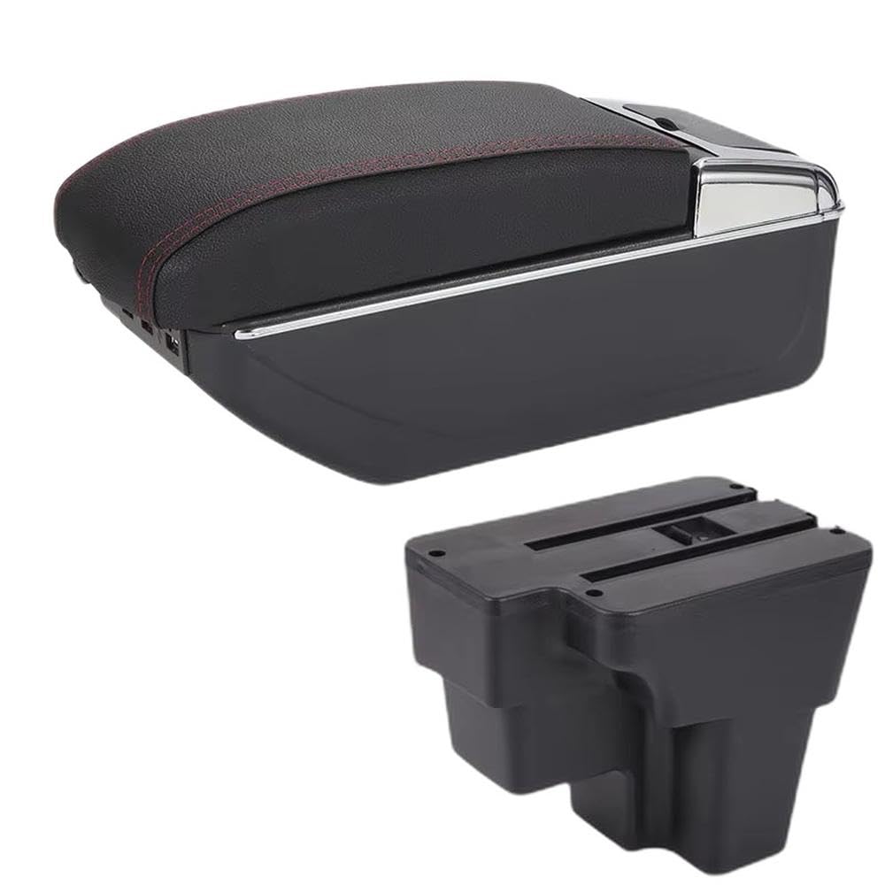 FSOZDBBPL For Kia Rio For Stonic For Cerato 2015-2022 Car Armrest Box Center Console Storage Box Interior Parts(B1 Black red 7USB)