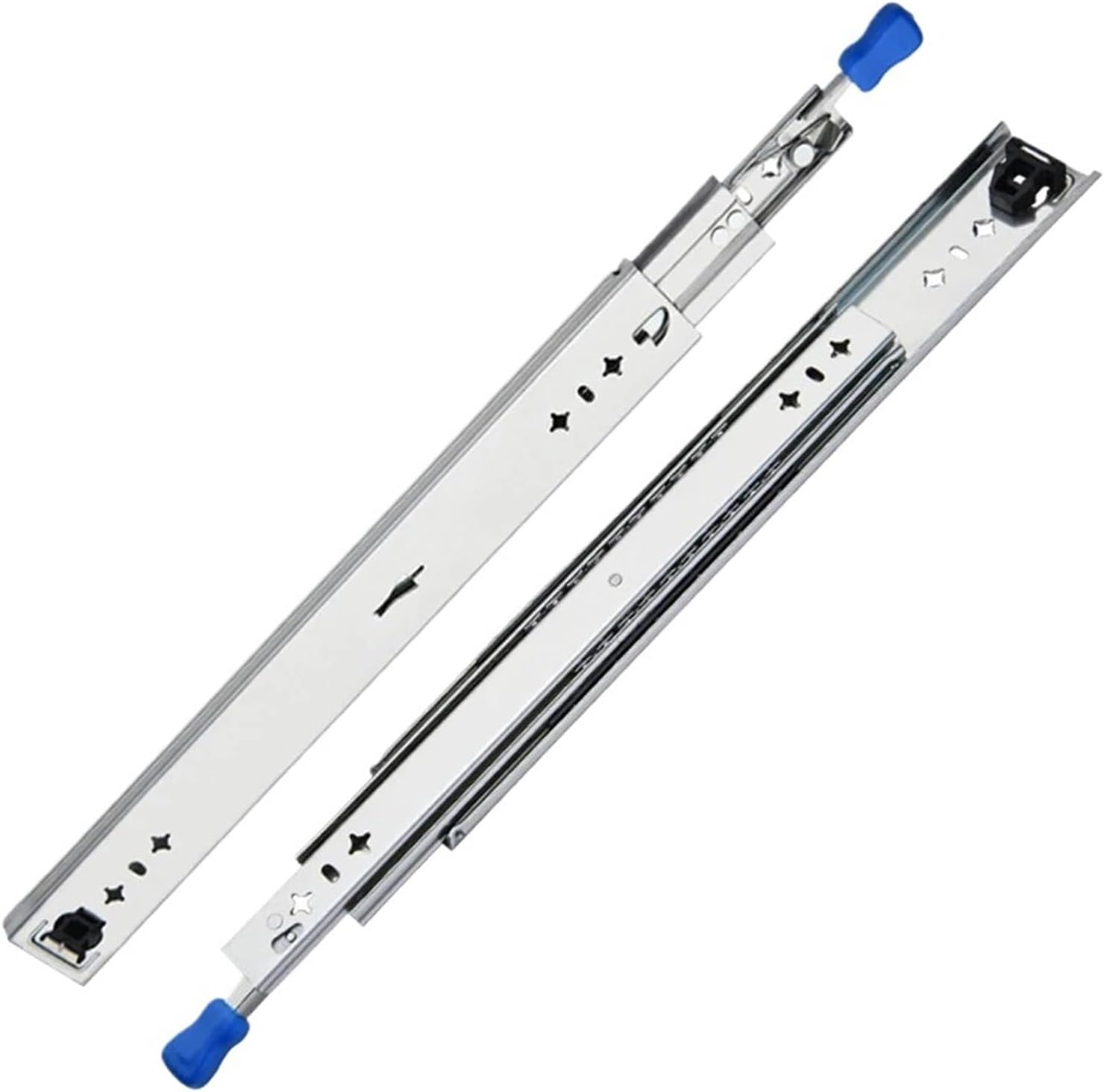 10" - 50" Drawer Runners with Lock Ball Bearing Three Fold Full Extension Heavy Duty Slide 53mm Wide Rail Hardware(32inch (800mm))