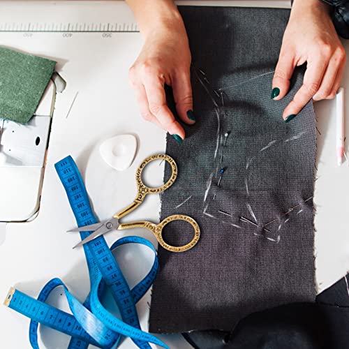 Bihrtc Stainless Steel Sharp Tip Sewing Snips Thread Cutter Safety Scissors With Sheath Chain For Embroidery, Sewing, Craft, Art Work & Everyday Use (Gold) #TOP5