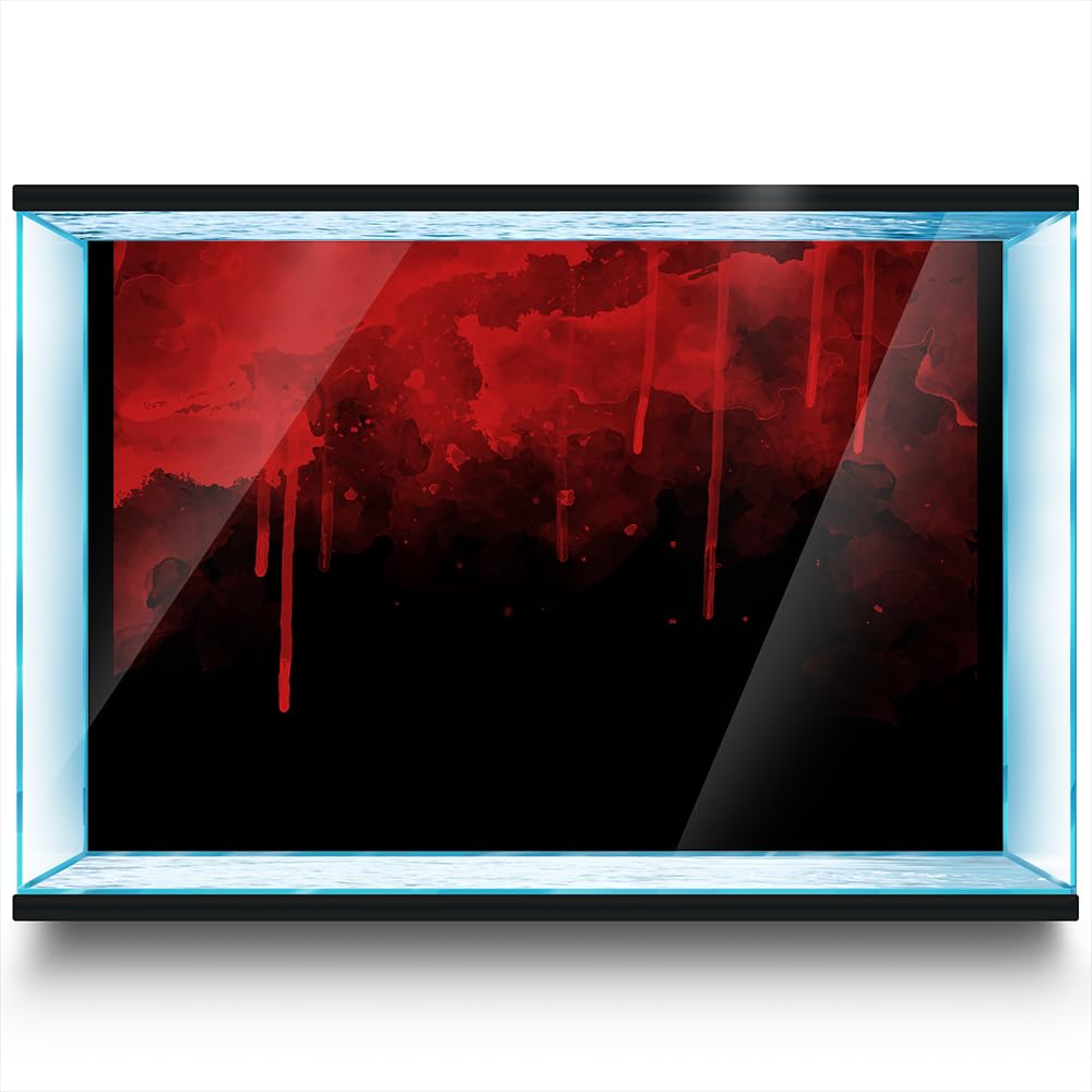 Pegatinas de fondo de acuario, gotas de sangre roja, autoadhesivas, para peceras, reptiles, terrario, póster decorativo (120 x 60 cm)