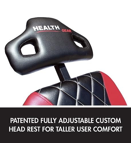 Health Gear - HGI 4400-R - Advanced Heat & Vibration Massage Inversion Table with Patented Ankle Safety & Security System - Red/Black