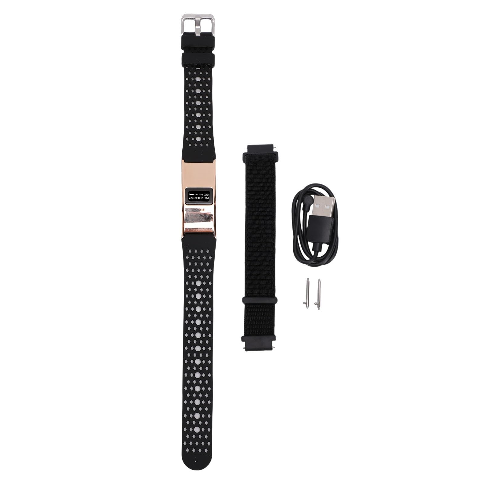 GOWENIC Pulsera Inteligente Ultra Delgada, Rastreador de Ejercicios a Prueba de Agua IPX8, Monitor de Sueño Ciclo Menstrual, Bluetooth5.3 con Múltiples Modos Deportivos para Mujeres (Gold)
