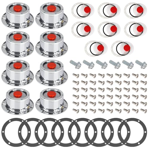 Image of CheeMuii 8Pack 343-4009 Trailer Hub Caps with 359-5990 Oil Window Cover Kit
