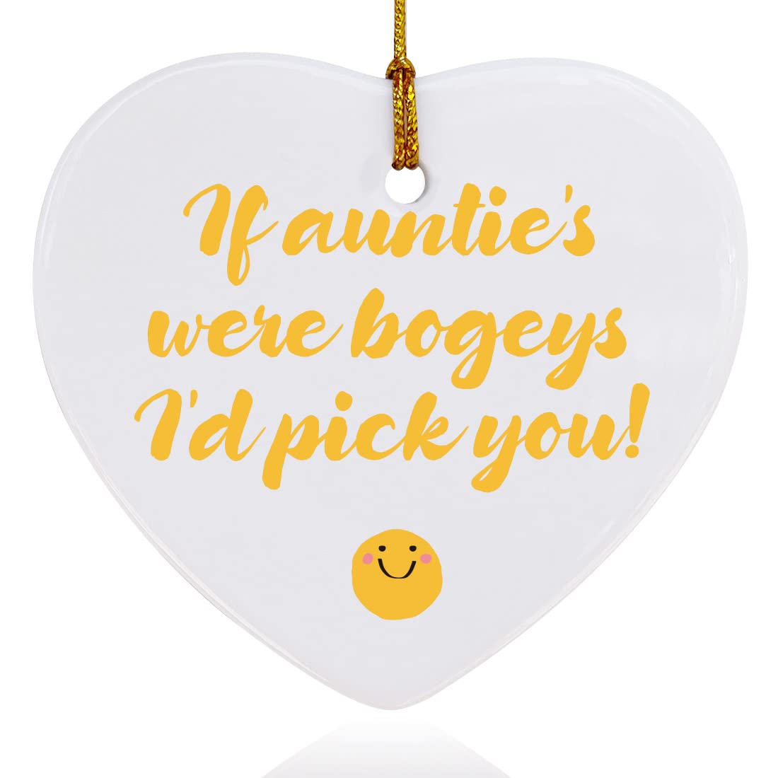Auntie Ornaments Keepsake Gifts for Women from Niece Nephew, If Auntie’s were Bogeys I’d Pick You, Birthday Christmas Mother's Day Plaque Sign Gifts for Auntie Pregnancy Announcement for Aunt to Be