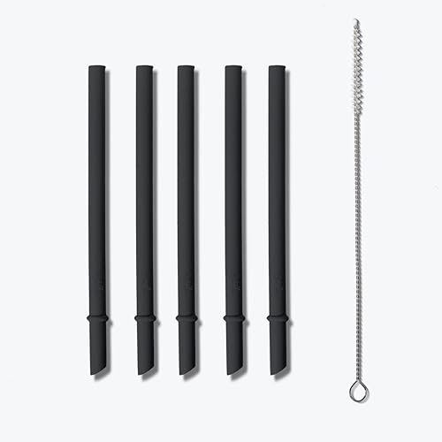 Avanchy Pajitas de silicona reutilizables para niños pequeños y niños, 5 popotes flexibles de 5 pulgadas, sin BPA, taza de bebé, flexible, seguro,