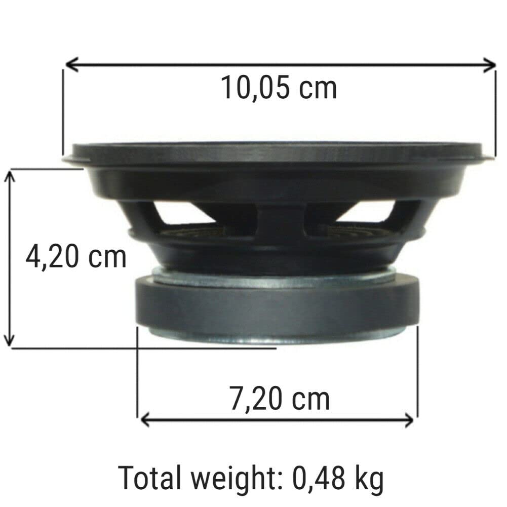 KIT SET PER CIARE CW100Z 2 woofer altoparlanti diffusori 10 cm 100 mm 4" 40 watt rms 80 watt max impedenza 4 ohm porte auto sospensione in gomma nero, set di 2 + 5 adesivi omaggio