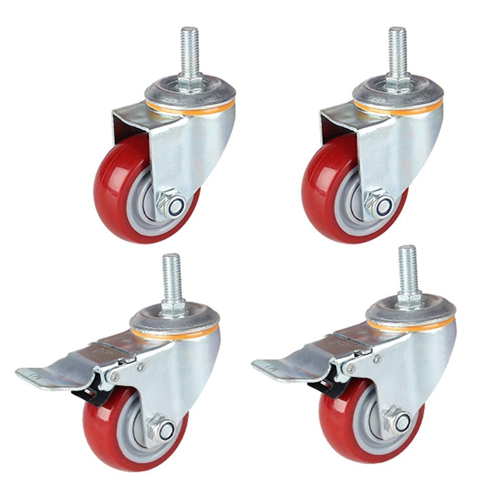 Roulettes de transport industriel M12 PU pivotantes pour meuble établi