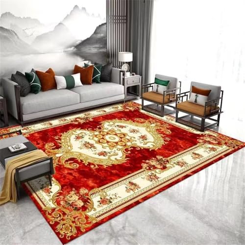 DJHWWD Alfombras Pasillo Alfombra Salon Grande Rosso 50x80CM Alfombra Rectangular Retro alfombras niña Alfombra Lavable Alfombra Grande Salon