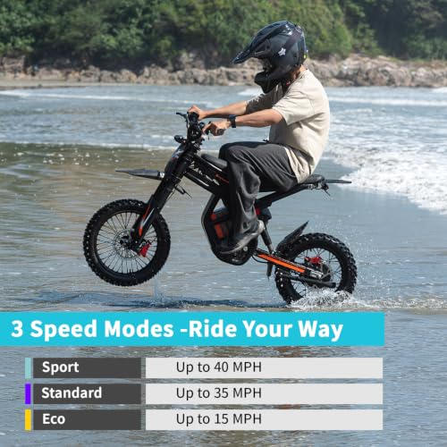 Image of Bootime 3000W GT54 PRO / GT54 Electric Dirt Bike for Adults Teens - 50 /37 MPH High-Speed, 14 inch Fat Tires & Dual Removable Battery(60V /48V) | All-Terrain Off-Road eBike for Snow, Sand