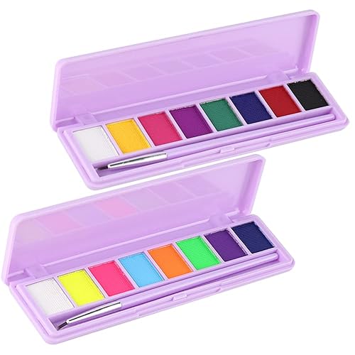 Yeweian Paleta de delineador de ojos activado por agua, 2 unidades, delineador de ojos líquido, juego colorido de delineador de ojos con gráfico