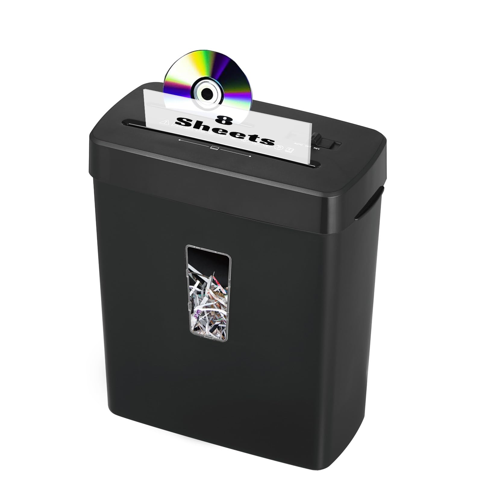 Shredder Paper (8 Sheet Cross Cut), 13L, FOONNUN Heavy Duty Shredder for Home and Office, High Security P-4 Anti-Jam System with Overload Protection, Shreds Paperclips, Staples and Credit Cards