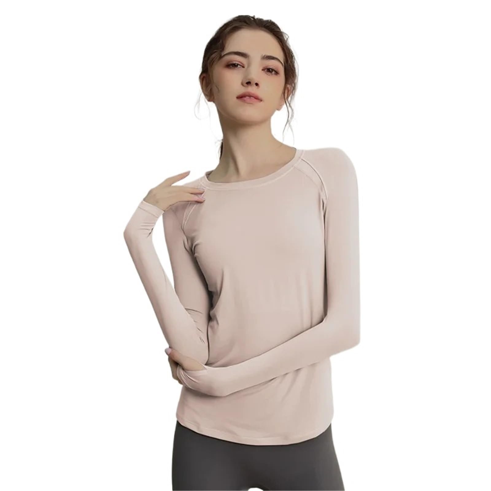 Maglietta Sportiva da Donna a Maniche Lunghe, Slim, ad Asciugatura Rapida, for Fitness, Yoga, Corsa e per Yoga e Corsa