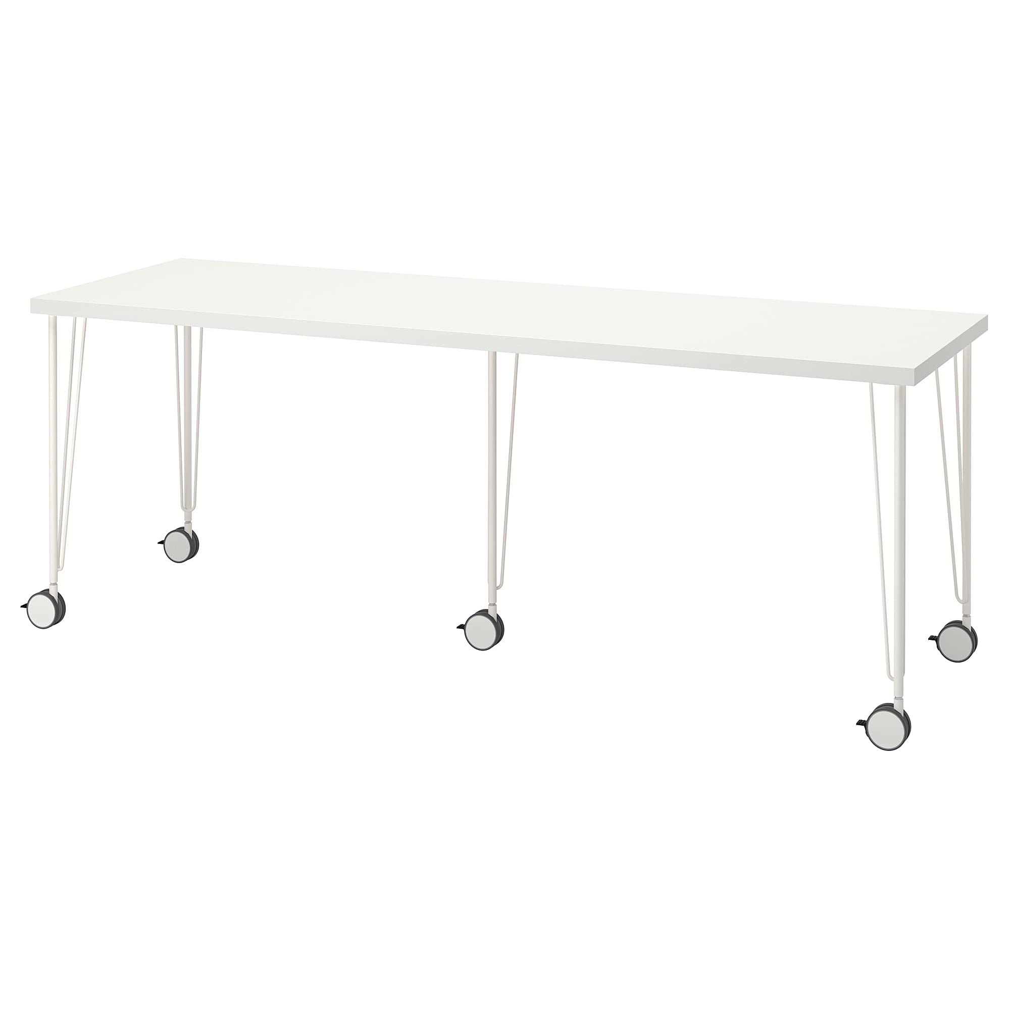 Bureau KRILLE/LAGKAPTEN blanc 200x60 cm, grande table informatique et de télétravail