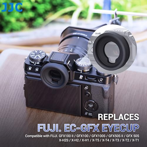 (2 Pack) JJC Ocular Rotondo de Silicona Suave para Fujifilm GFX100SII GFX100S GFX100II GFX100 GFX50SII GFX50S X-T5 X-T3 X-T2 X-T1 X-H1 Cámara Sustituye Fuji EC-GFX Eyecup - imagen 2