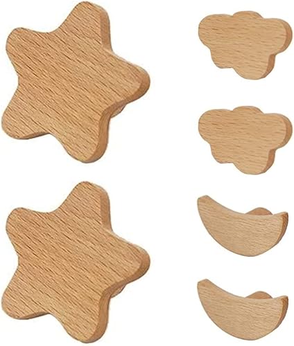 Miniatura 4 de 6 pomos de puerta para niños, diseño de estrellas, luna, nubes, perillas de armario, manija creativa para armario, decoración del hogar