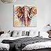 Artinme Original Design Large Contemporary Abstract Colourful Elephant Painting on Canvas Print Wall Art Picture for Living Room Bedroom Wall Decor (24 x 24 inch, Framed)
