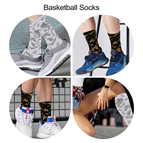 BESPORTBLE 3 Pares de Meias de Basquete Meias Esportivas Esportivas Meias de Camuflagem Meias da Pan