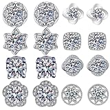 Earrings for Women,Silver Diamond Stud Earrings Jewelry for Women Men,Cubic Zirconia...