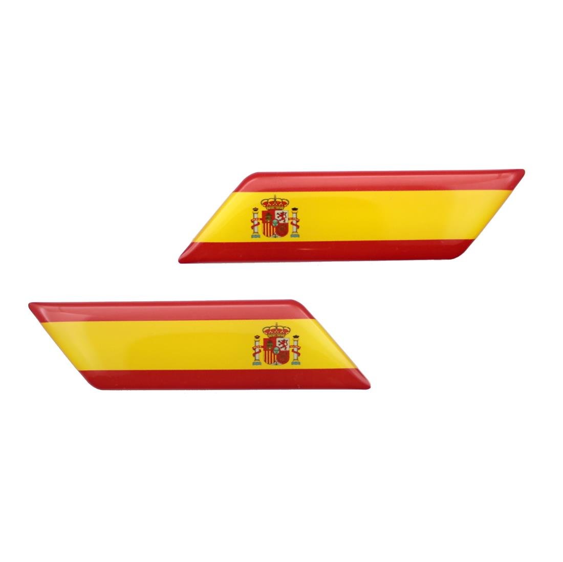 Helmet Spain Spanish Flags 3D Decals Domed Set Left and Right Side Sticker