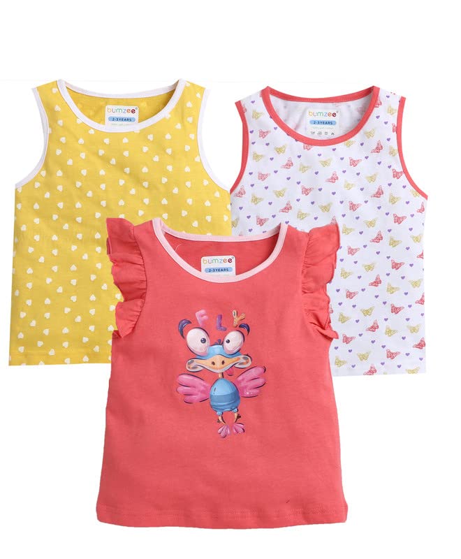 Image of BUMZEE Girl's Cotton Printed Regular Fit T-Shirt
