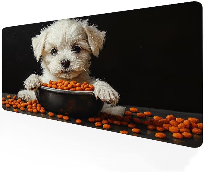 Grand tapis de souris noir XXL Chien G1-536, une idée cadeau pour PC