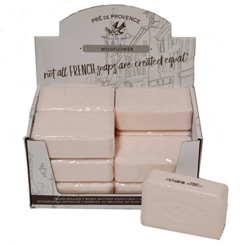 Case of 12 Pre de Provence Wildflowers 250 gram shea butter extra large soap bars