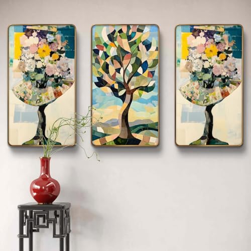Image of Livin'luxe Set of 3 modern art Madhubani painting Premium Golden Framed Wall paintings for living room, bedroom, home decoration, wall decoration 35 inch x 20 inch SG16